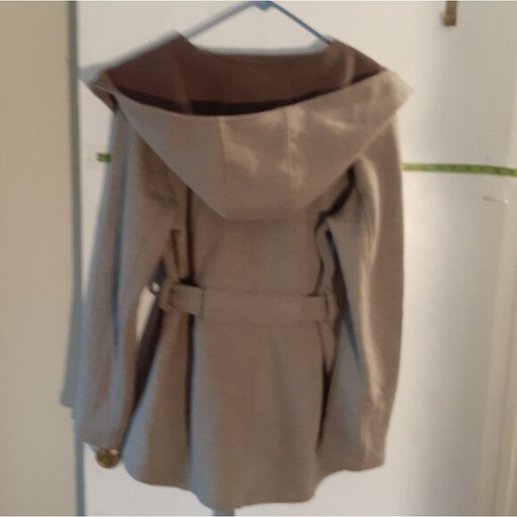 Sebby tan brown hoodie coat jacket large l fall outdoors minimalist soft luxury - Picture 2 of 5